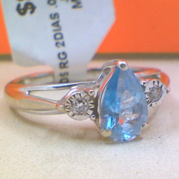 🌟10K Diamond Blue Topaz Ring🌟 - Picture 1 of 9